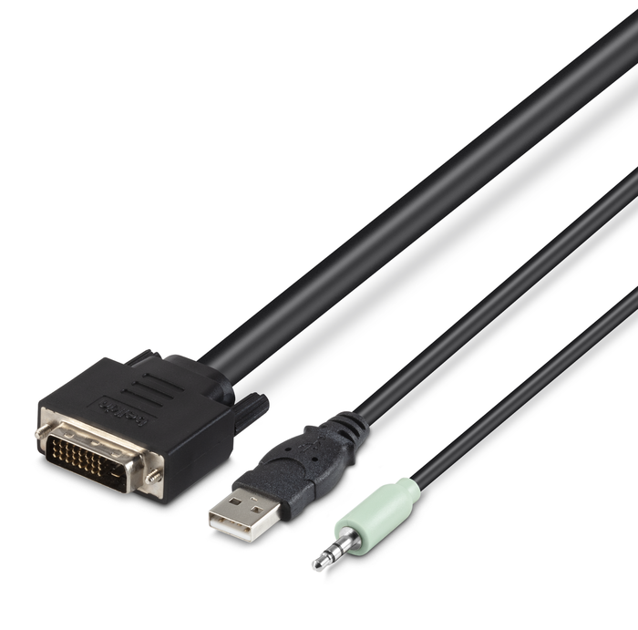 TAA DVI/USB/AUD SKVM CBL, DVI-D M/M; USB A/B, 6', Black, hi-res